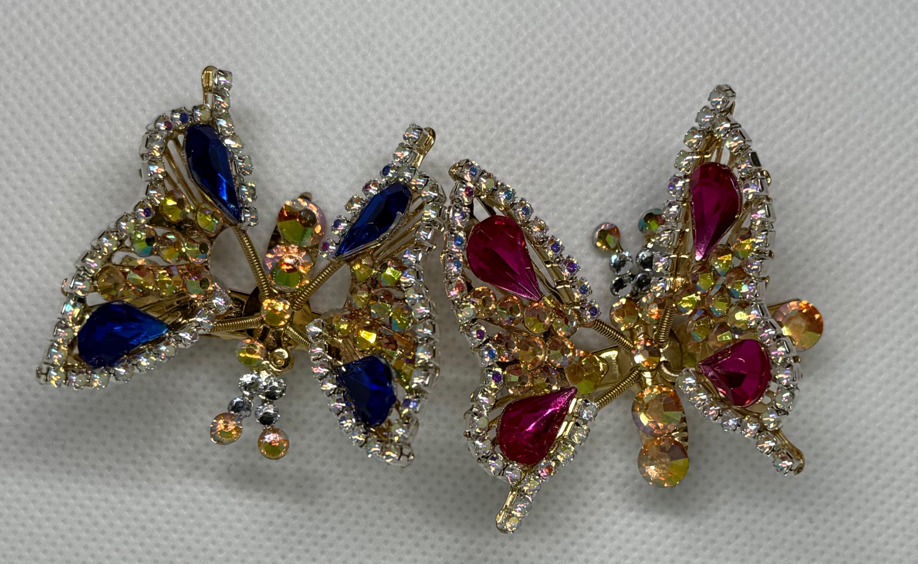 Single Rhinestone Butterfly Clip